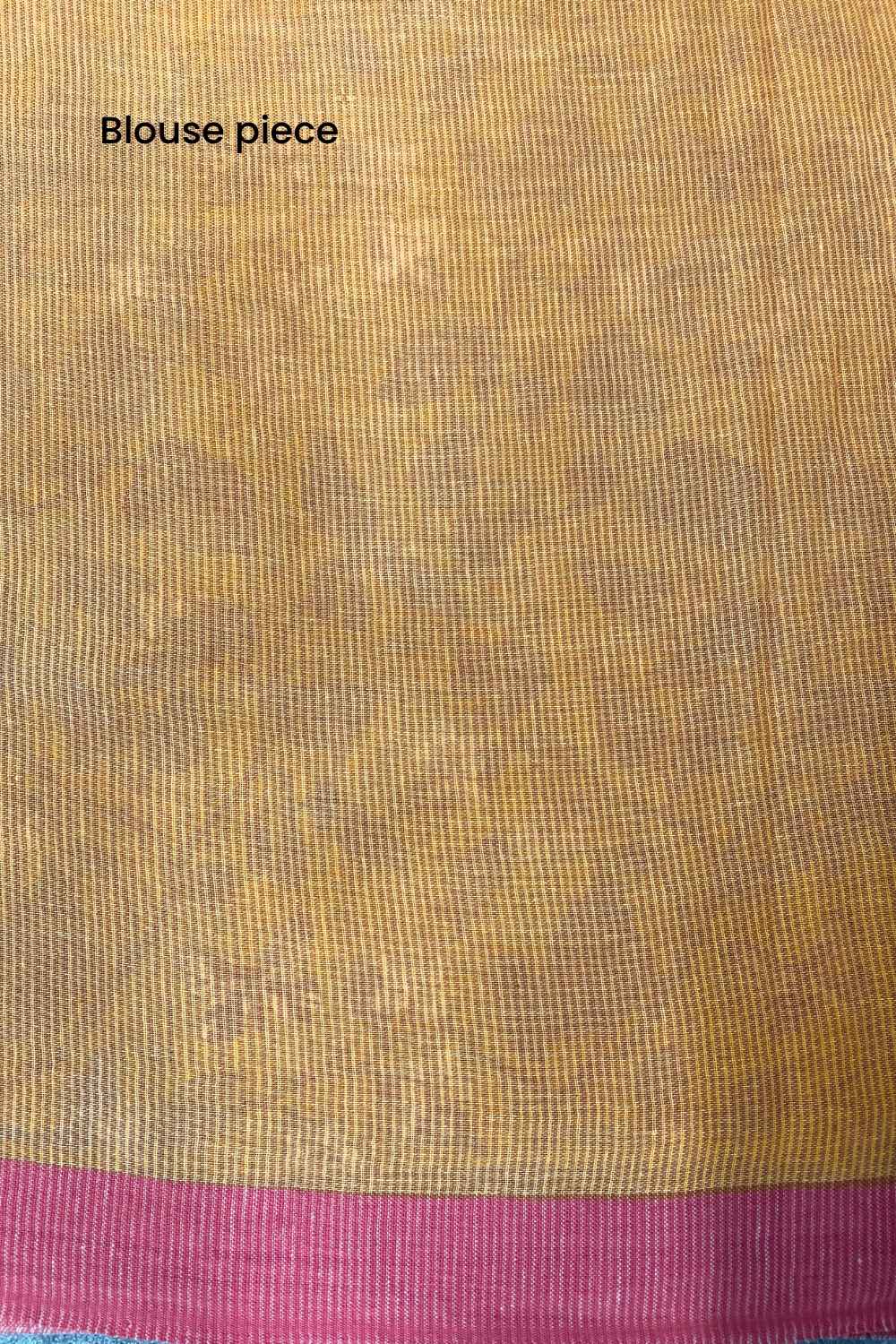 A Stitch of Summer Handwoven Mulmul Cotton Printed Saree - Image 9