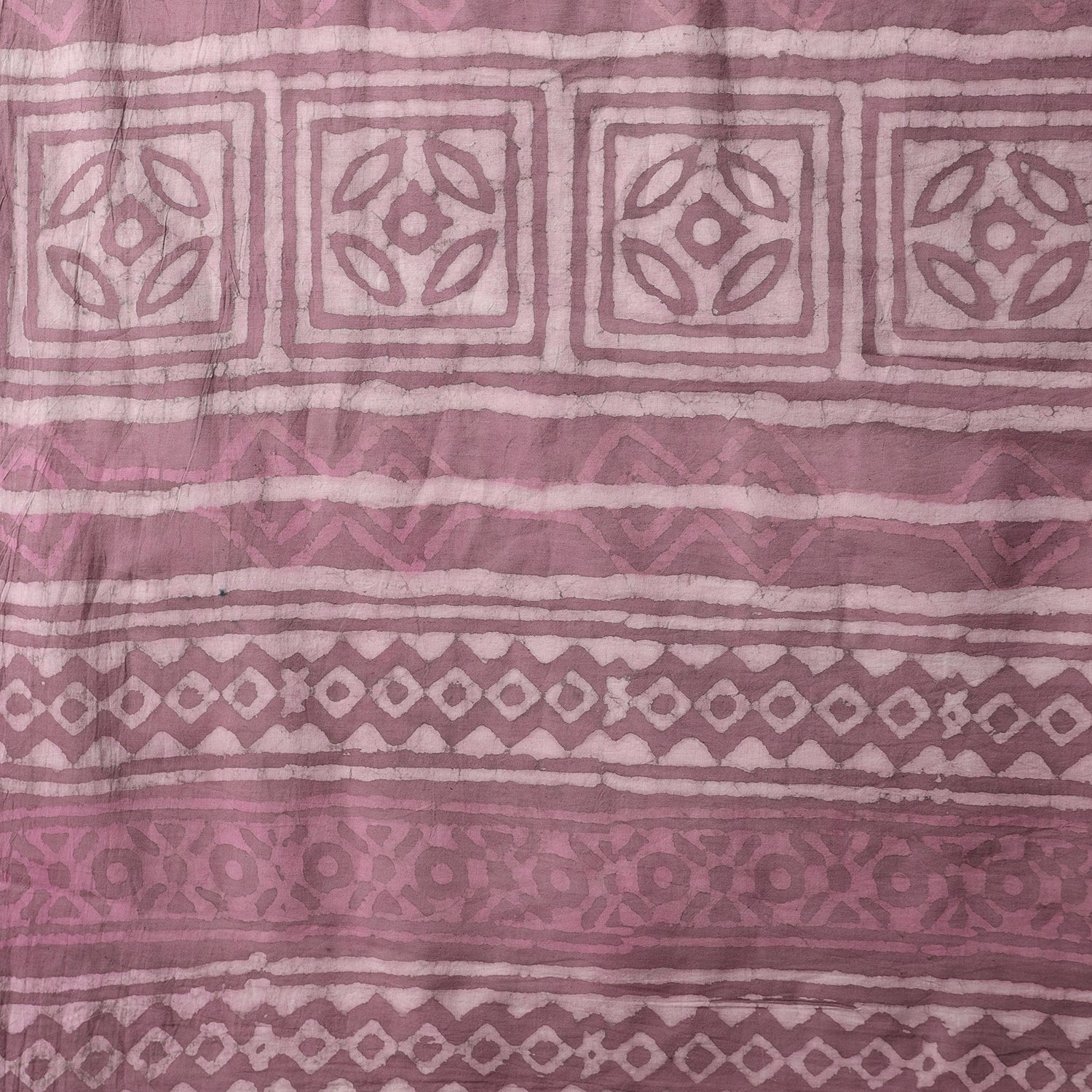 Berry Pink - Dabu Hand Block Print Mulmul Cotton Bagru Saree - Image 8