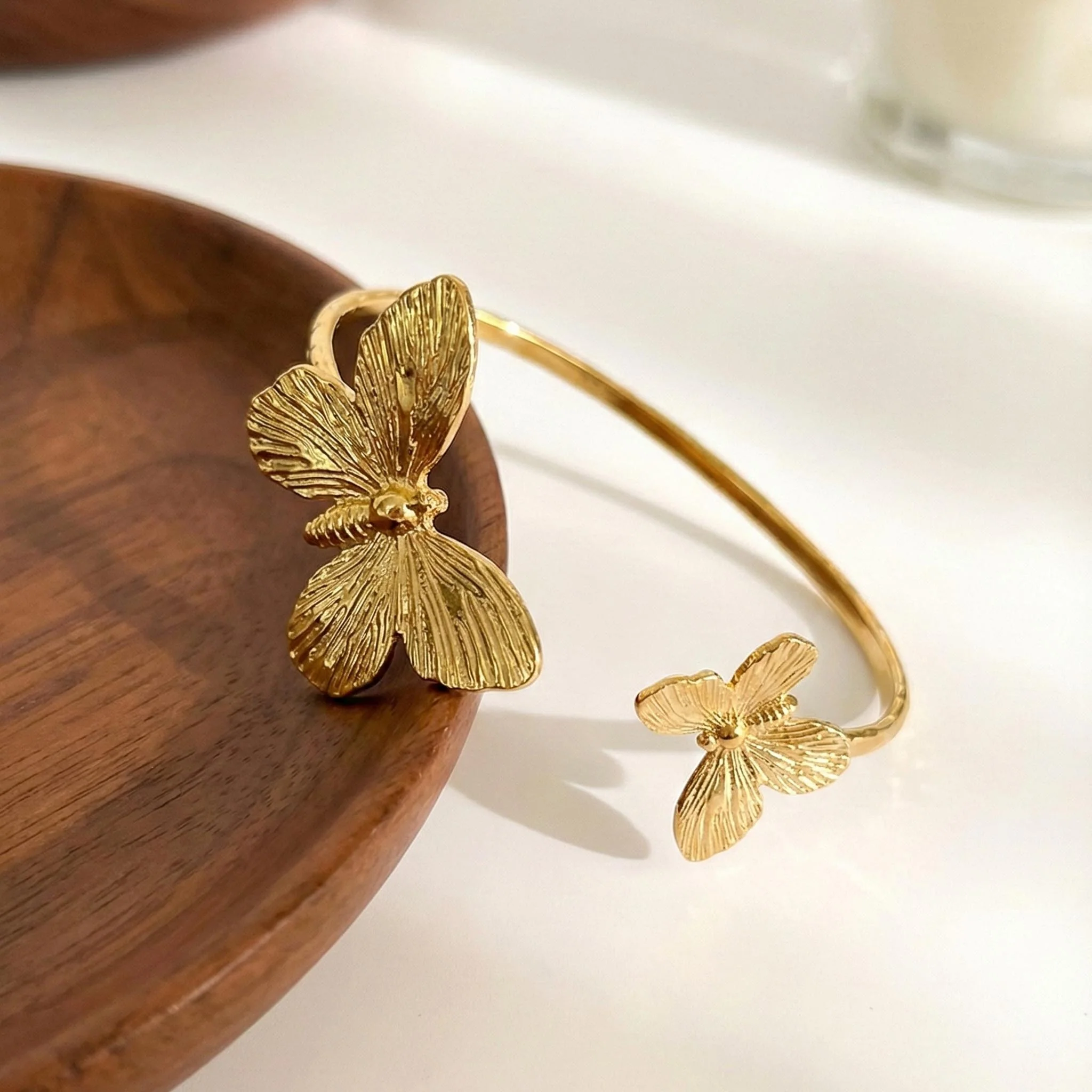 Butterfly Charm 18k Gold Plated Bracelet - Image 3