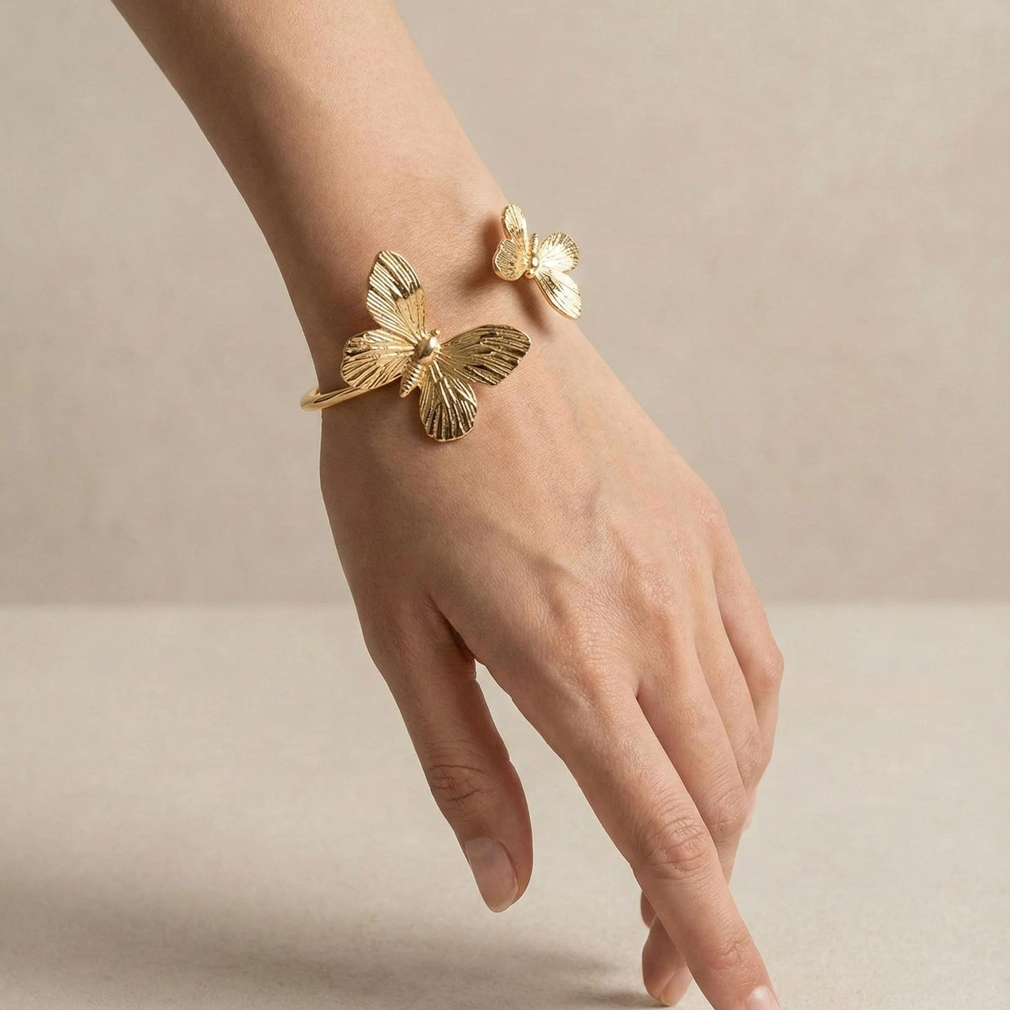 Butterfly Charm 18k Gold Plated Bracelet - Image 4