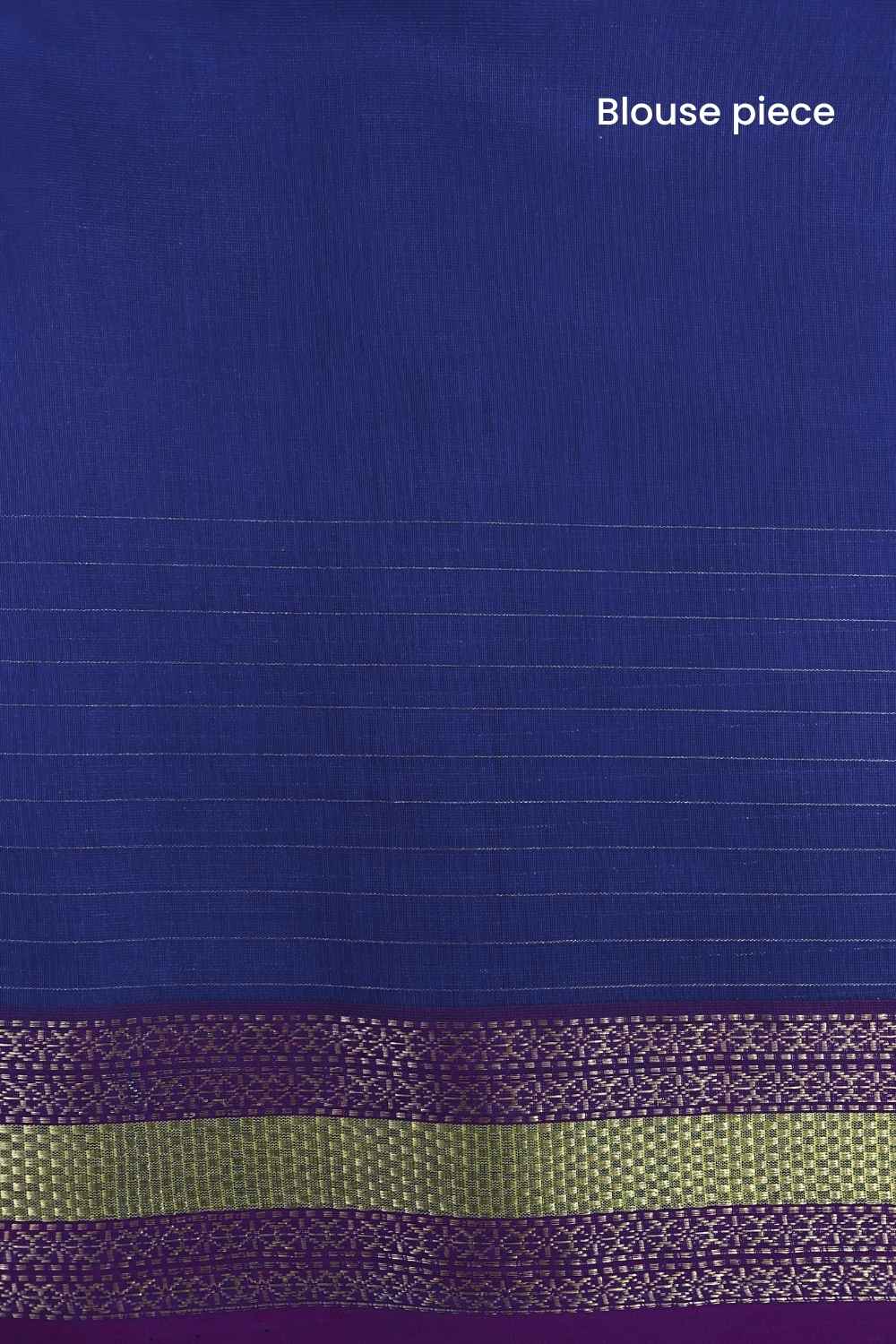 Dark blue Pure Silk Cotton Maheshwari Saree - Image 9