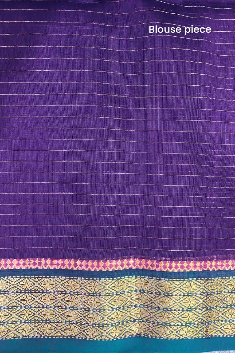 Dark Purple Pure Silk Cotton Maheshwari Saree - Image 10