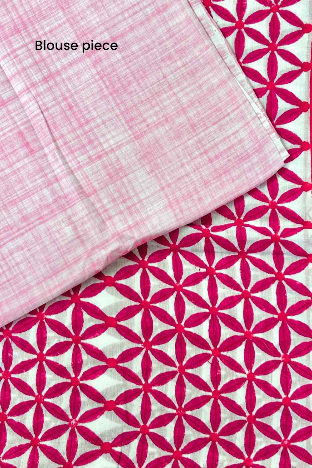 Evening Raga - Mul Cotton Hand Block Printed Saree - Image 7