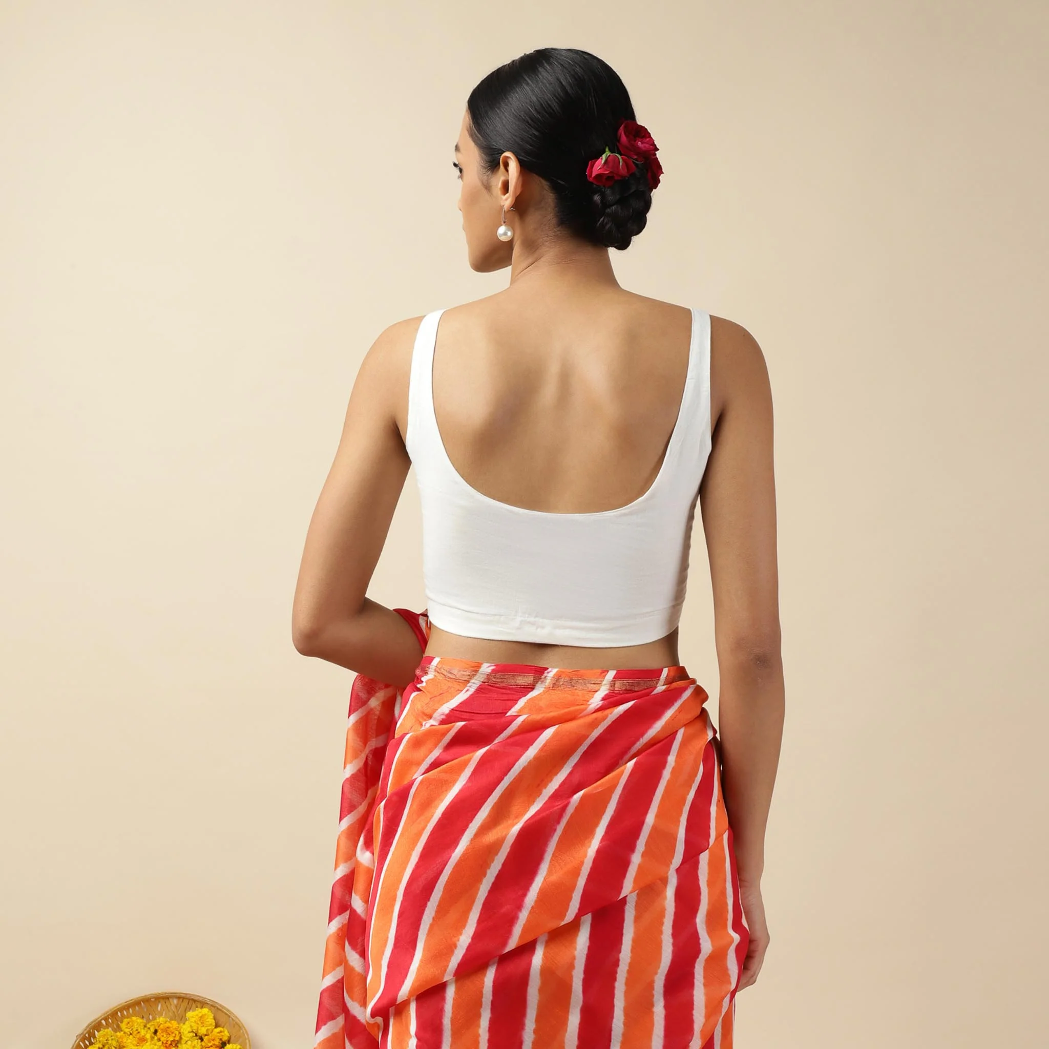 Black Cotton Sleeveless Readymade Blouse with U neck - Image 7