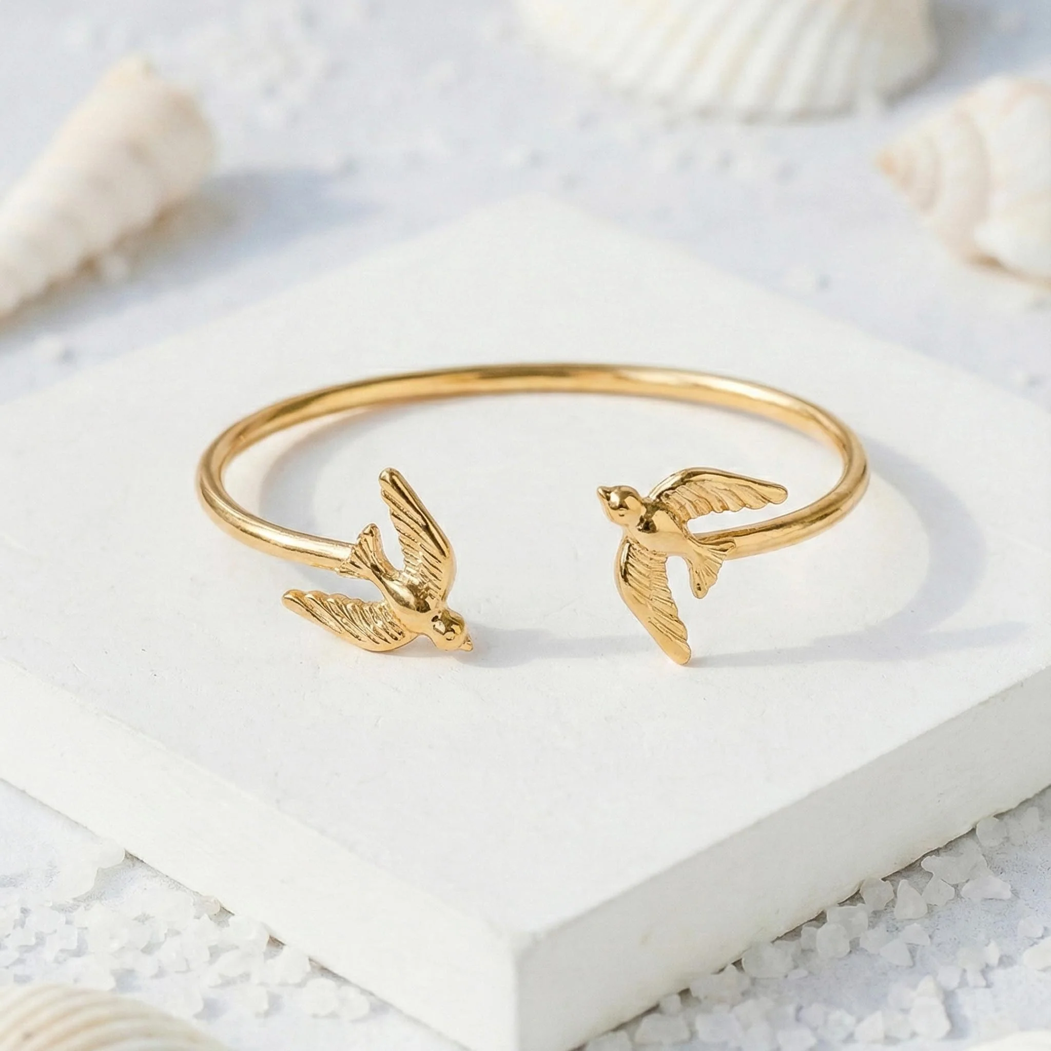 Flying Bird Open 18k Gold Plated Bracelet - Image 5