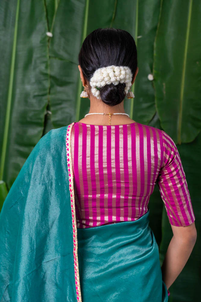 Crochet Flower Gajra Scrunchie Handmade White - Image 4