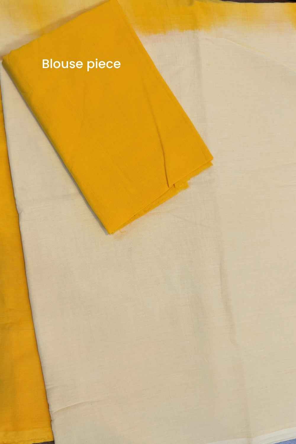 Golden Hour - Yellow Ombre Hand Dyed Mulmul Cotton Saree - Image 11