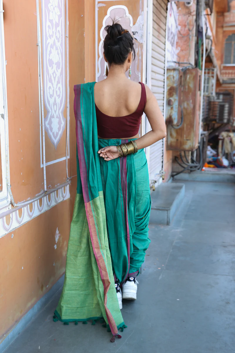 Khayal - Handwoven Pure Mulmul Cotton Saree - Image 7