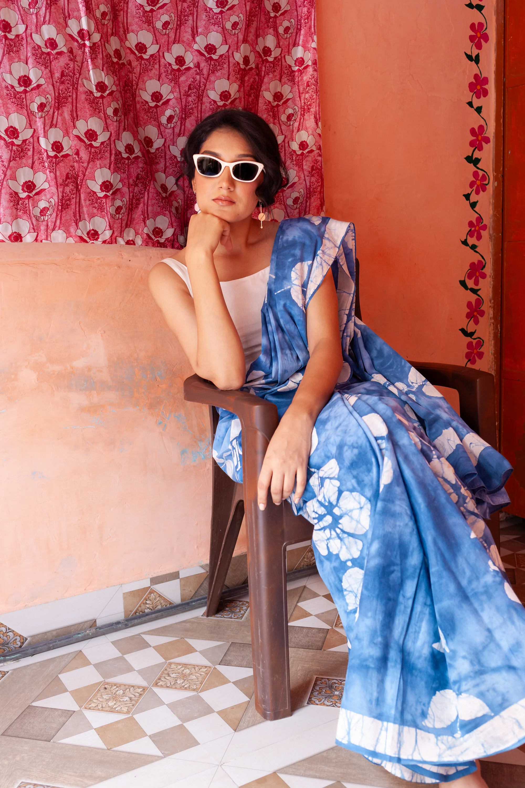 Khwaab Hand Painted Batik Mul Mul Cotton Saree - Image 3