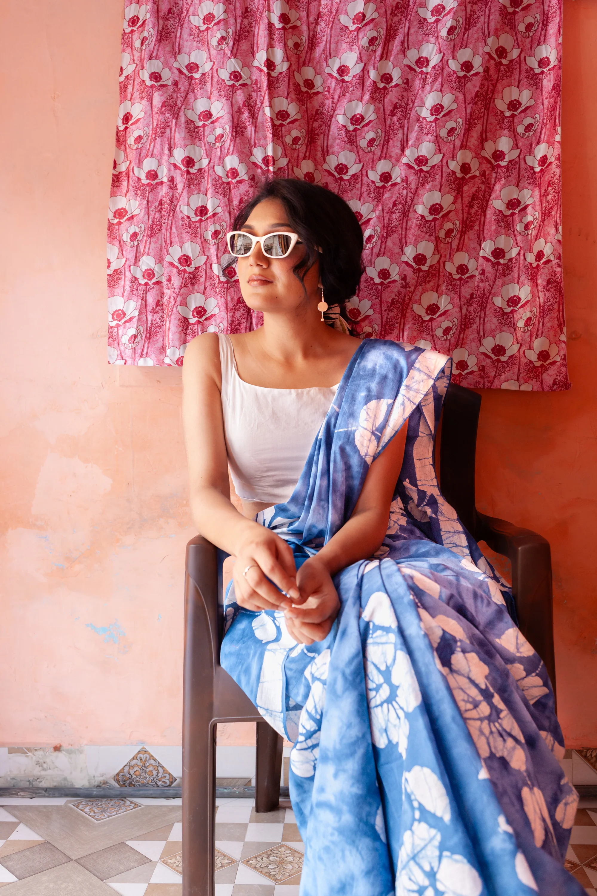 Khwaab Hand Painted Batik Mul Mul Cotton Saree - Image 4