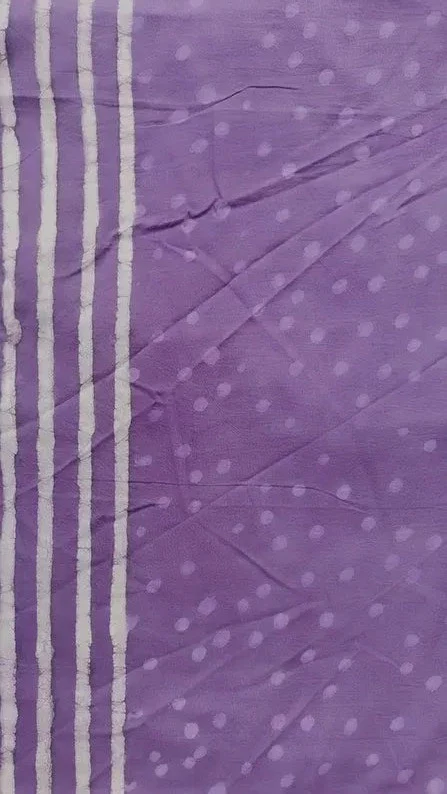 Little Birdies - Hand Block Print Mulmul Cotton Bagru Saree - Image 8