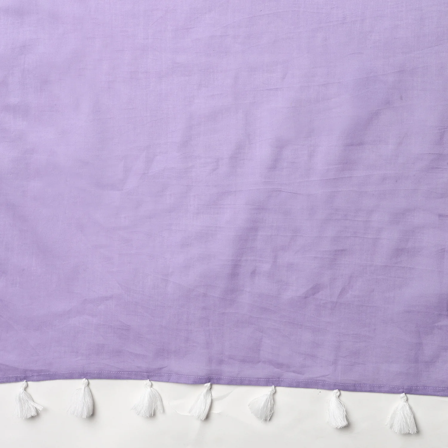 Lost in Lavender - Lavender Mulmul Cotton Saree with Tassels - Image 8