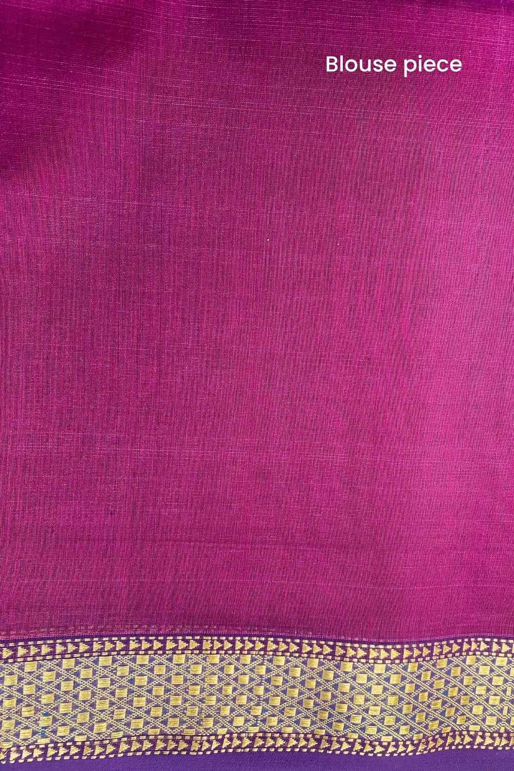 Magenta Pure Silk Cotton Maheshwari Saree - Image 9
