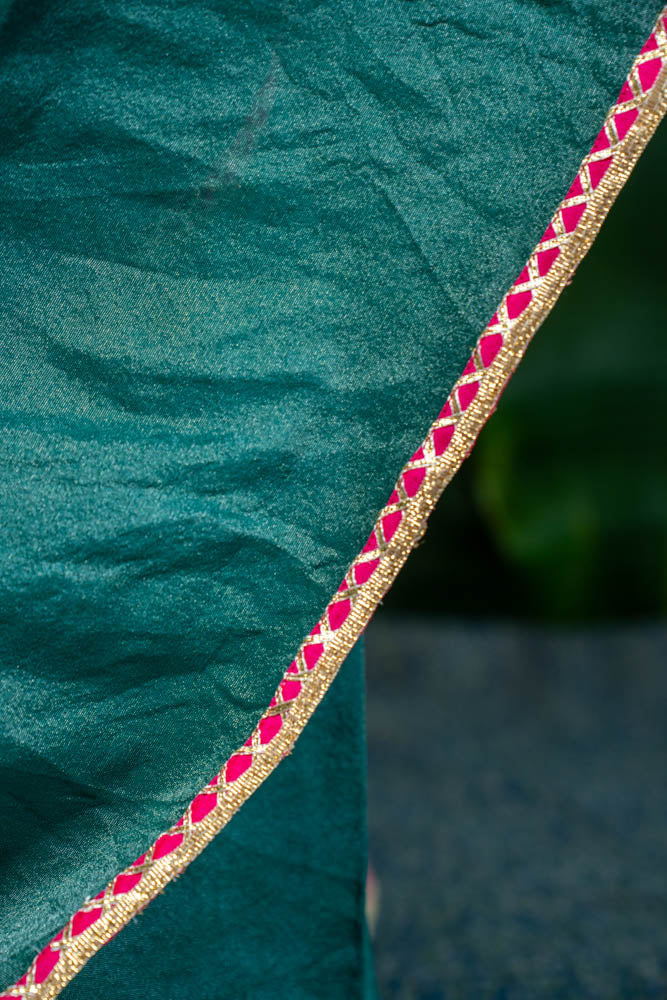 Manjiri - Green Tissue Saree with Gota piping - Image 6