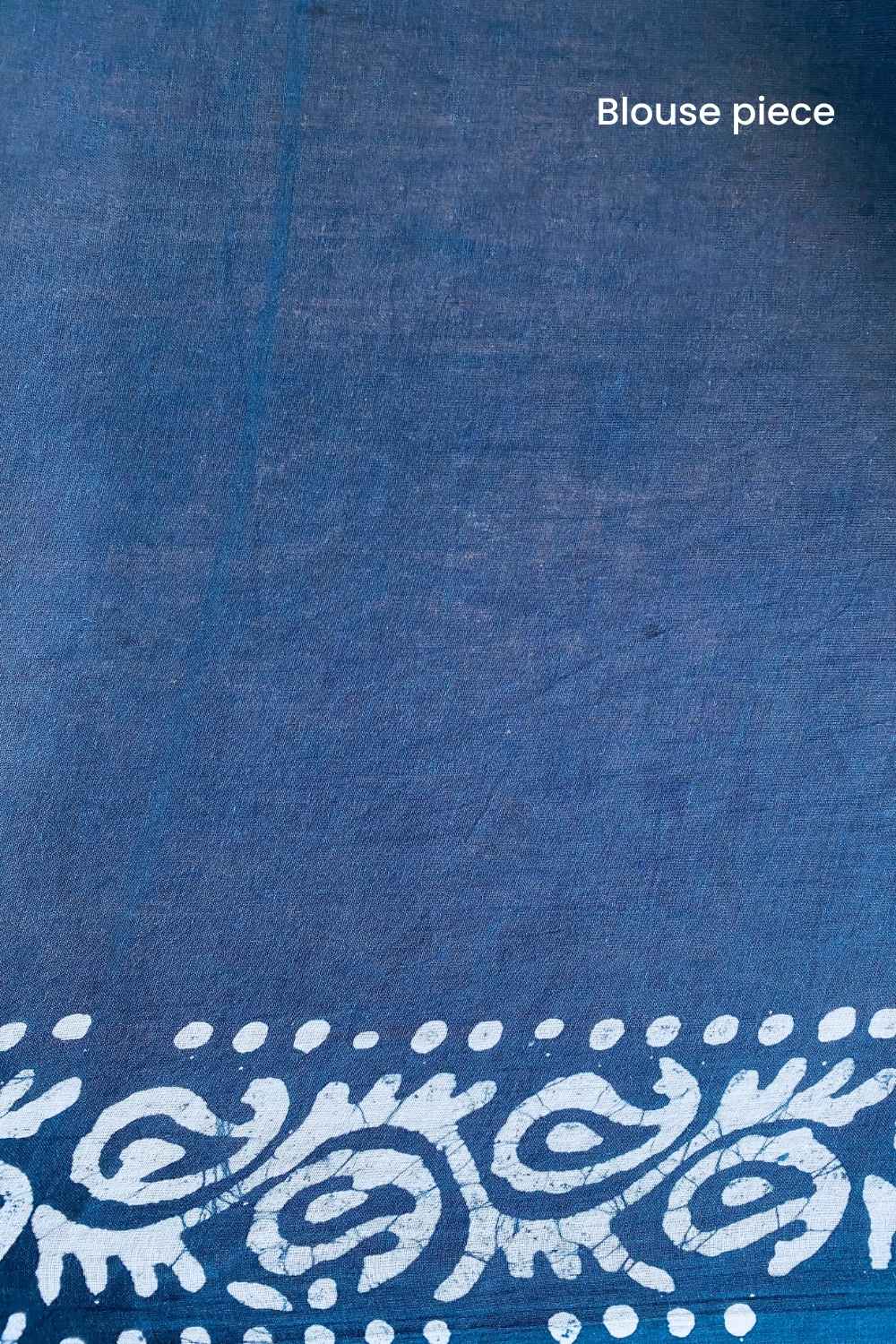 Midnight Blue - Batik Pure Mulmul Cotton Saree - Image 9