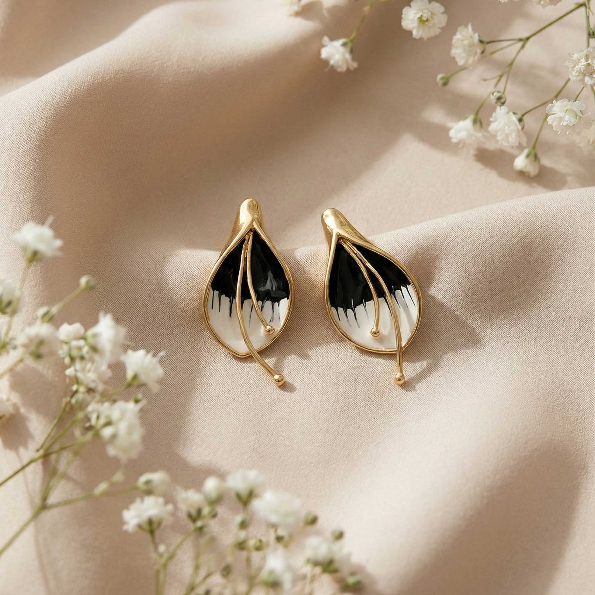 Petal Stud 18k Gold Plated Earrings - Image 4