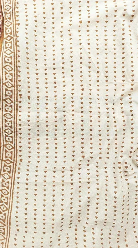 Princess in Red - Dabu Hand Block Print Mulmul Cotton Bagru Saree - Image 8