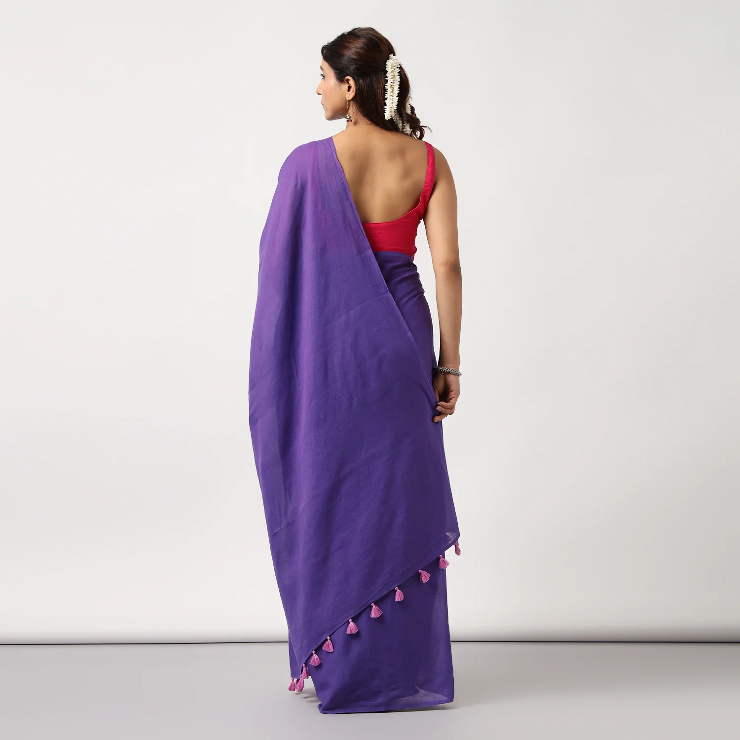 Purple Martini - Hand Dyed Mulmul Cotton Saree - Image 5