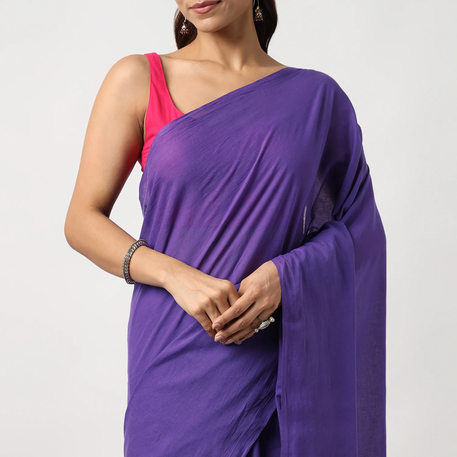 Purple Martini - Hand Dyed Mulmul Cotton Saree - Image 6