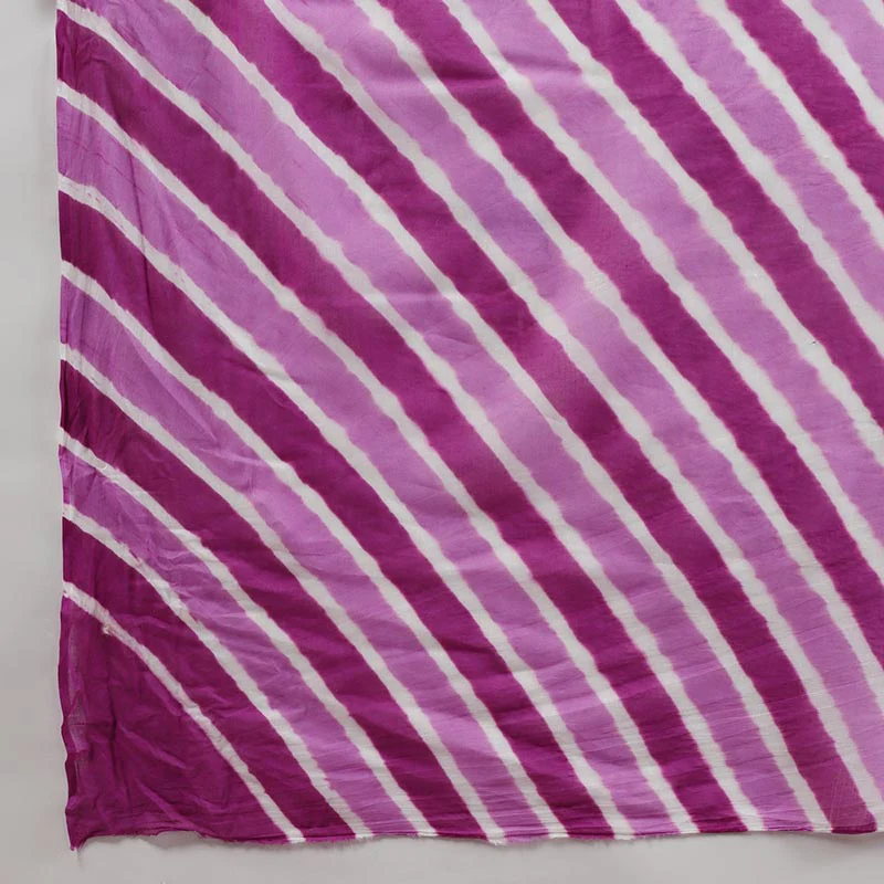 Purple Twist Leheriya Tie-dye Mulmul Cotton saree - Image 8