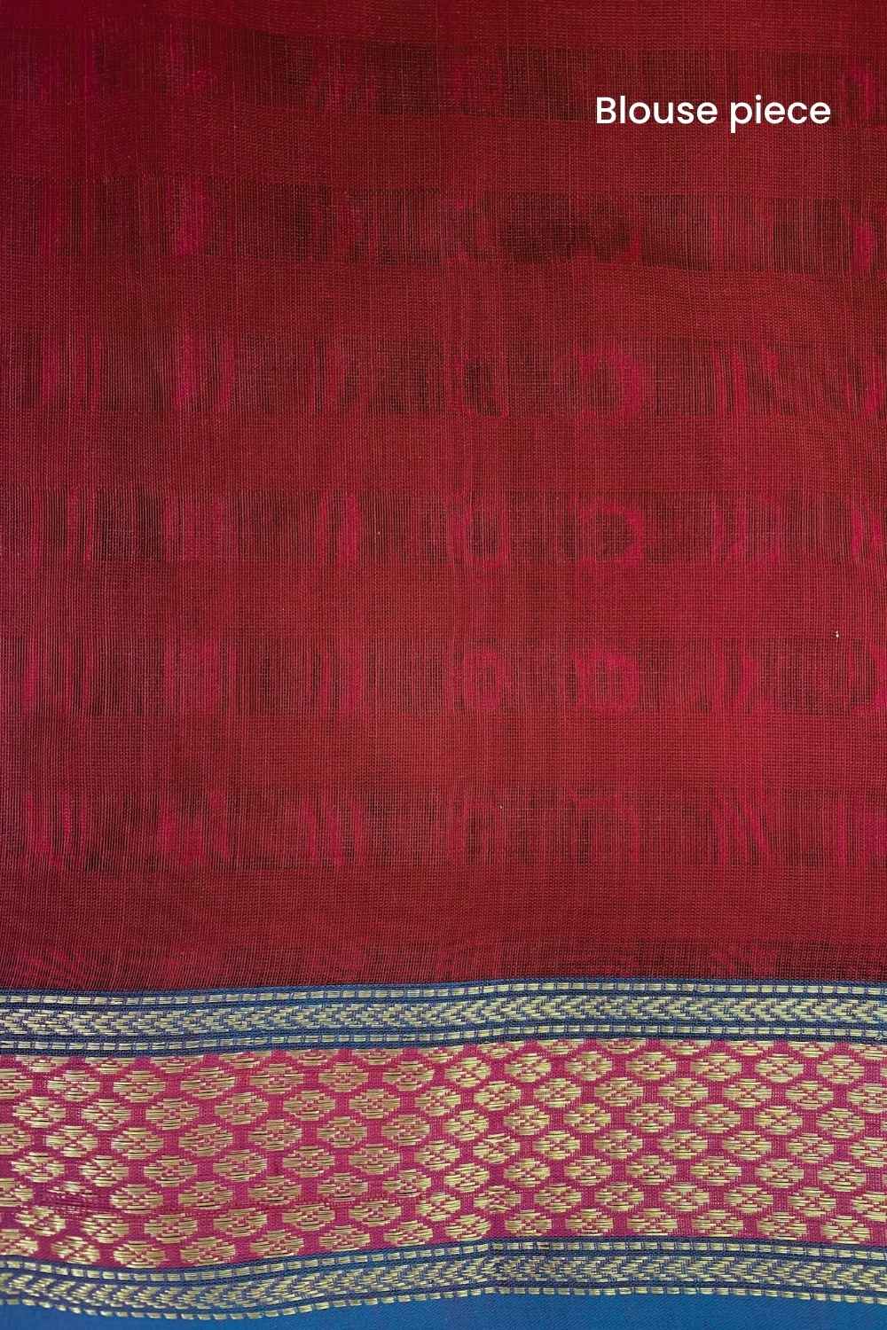 Red Pure Silk Cotton Maheshwari Saree - Image 11
