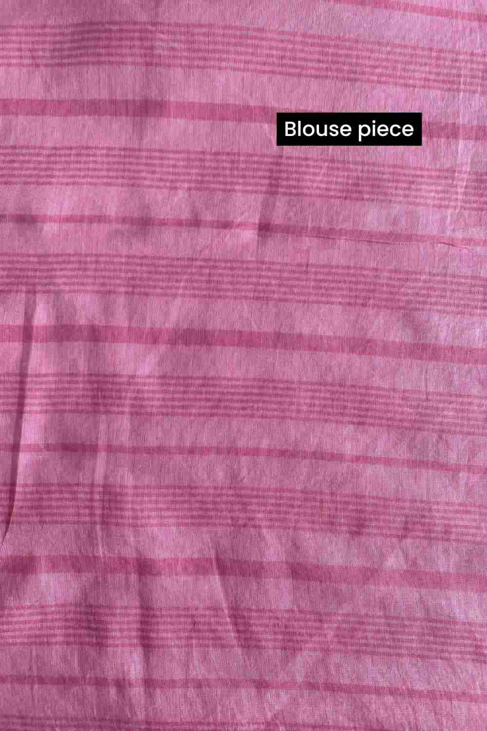 Rose-tinted memories Printed Mulmul Cotton Saree - Image 11