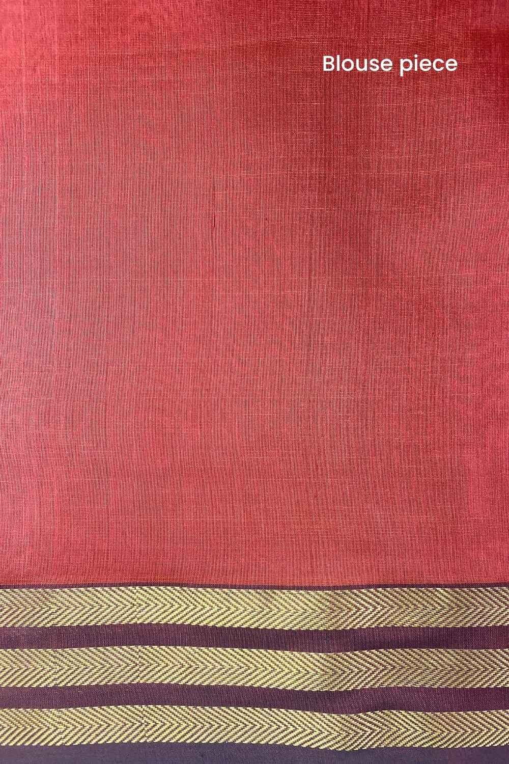 Rust Pure Silk Cotton Maheshwari Saree - Image 10