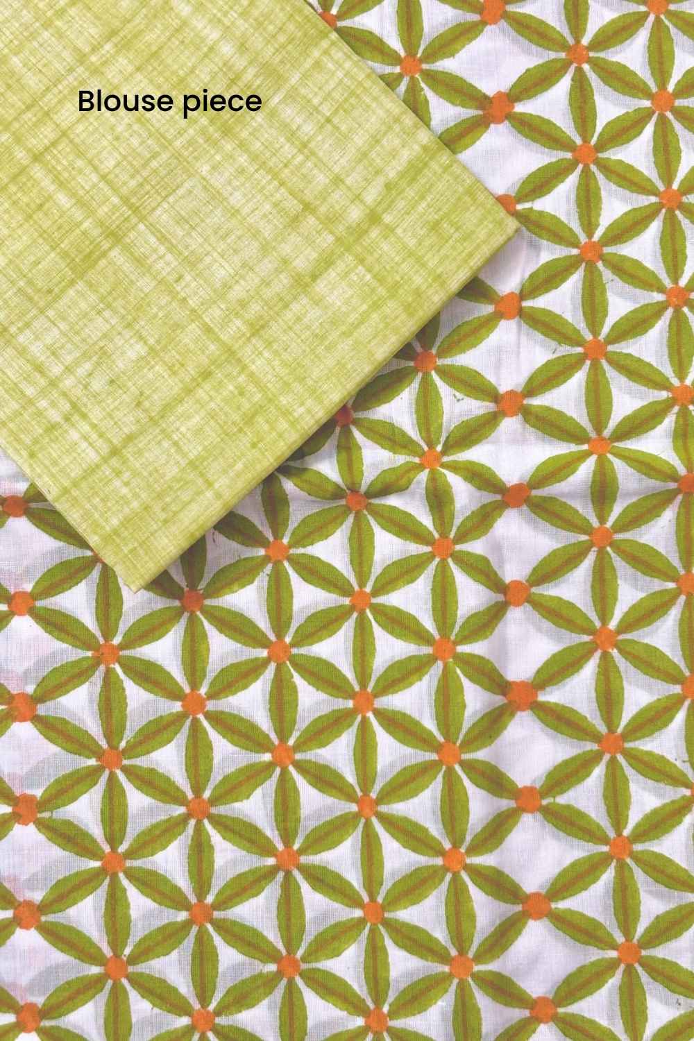 Song of City - Mul Cotton Hand Block Printed Saree - Image 6