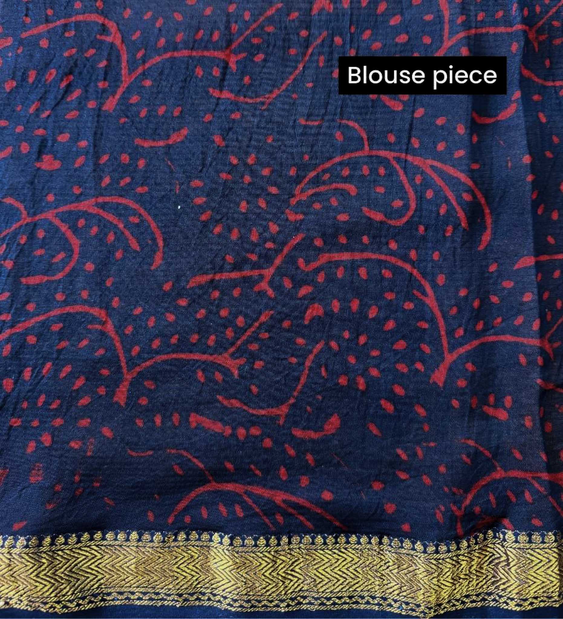 Sumedha - Hand Block Print Silk Cotton Maheshwari Saree - Image 6