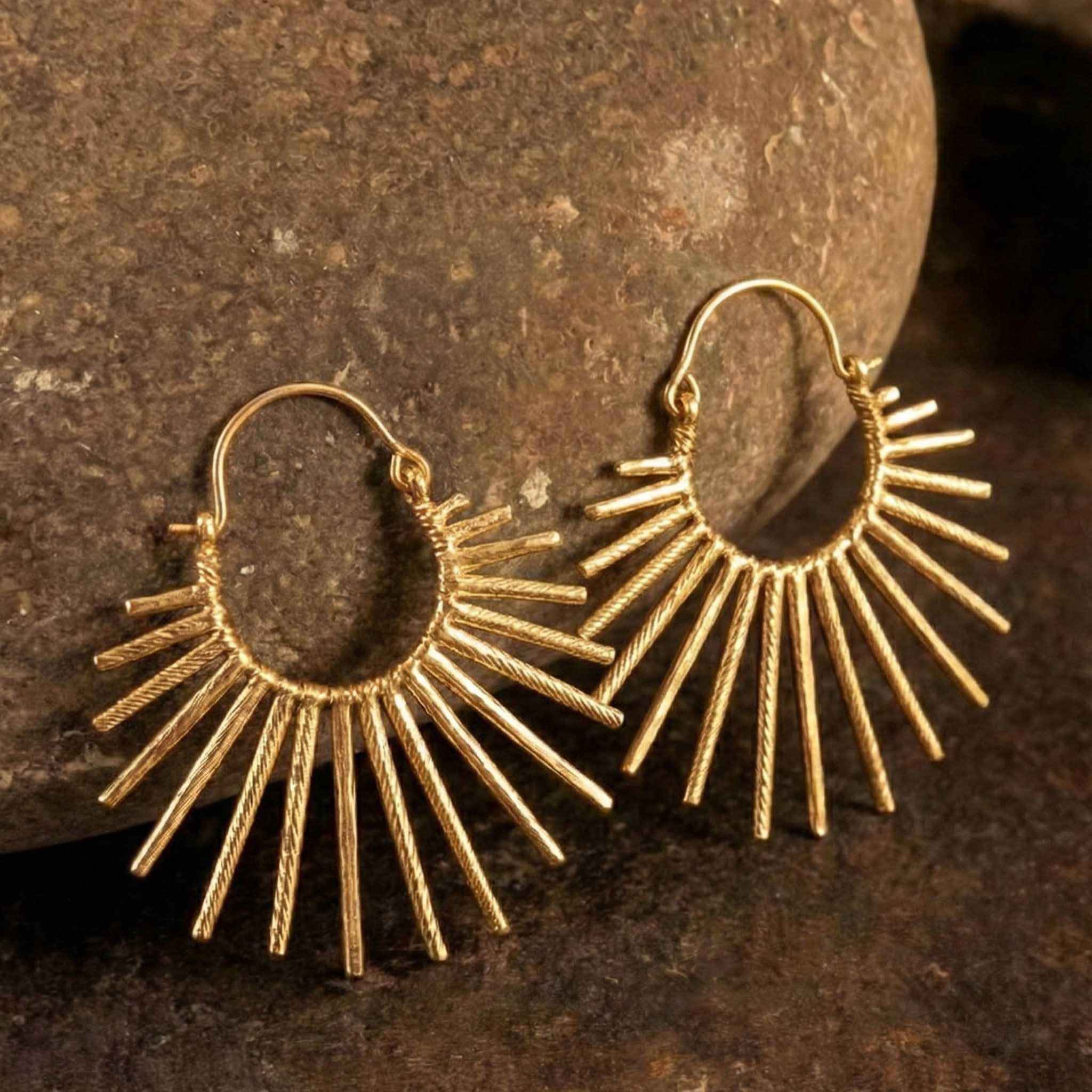 Sunray Hoop 18k Gold Plated Earrings - Image 6