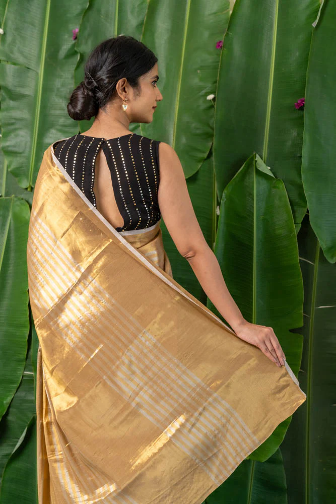 Suvarna - Gold Woven Tissue Saree - Image 4