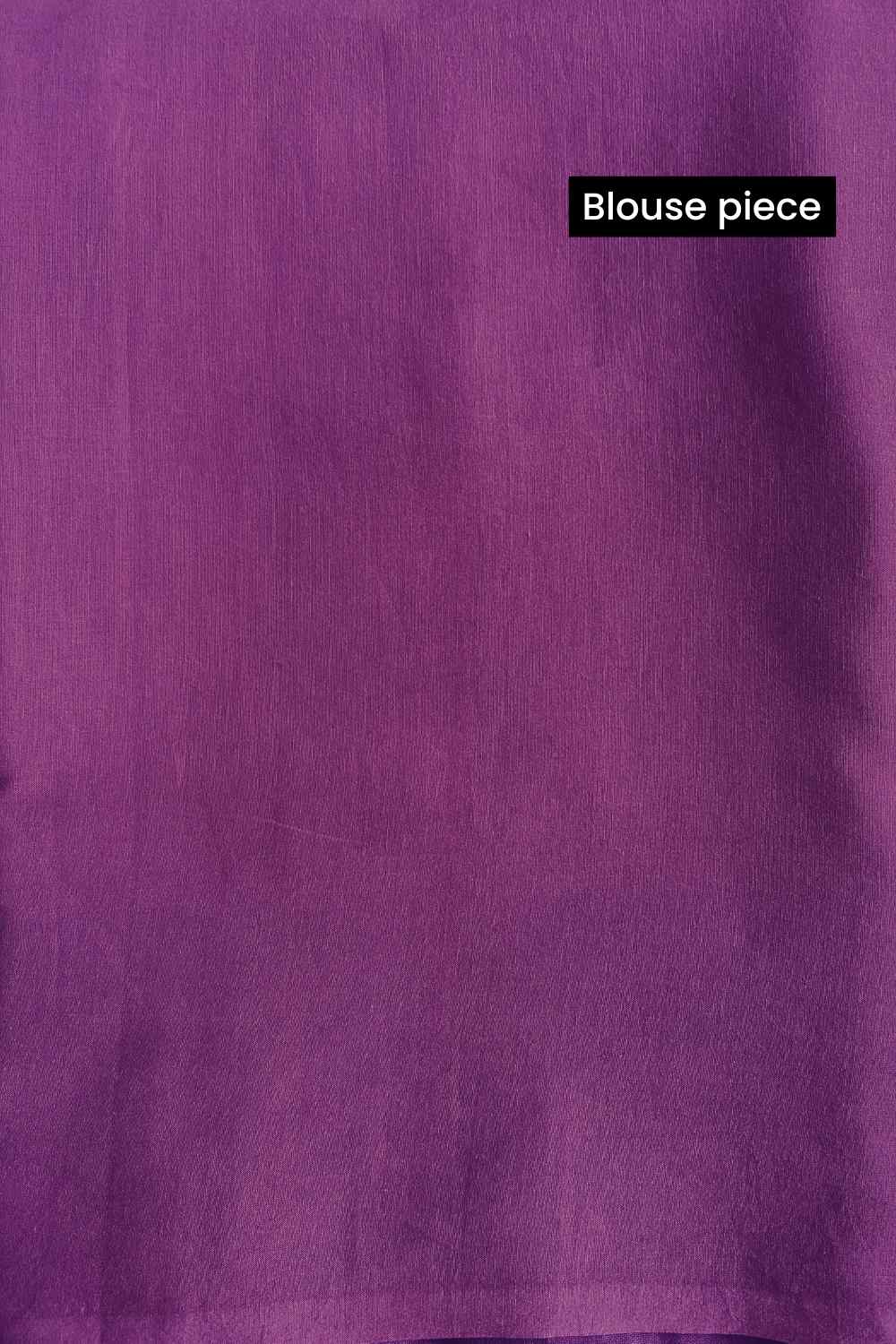 Violet Haze Ombre Hand Dyed Mulmul Cotton Saree - Image 7