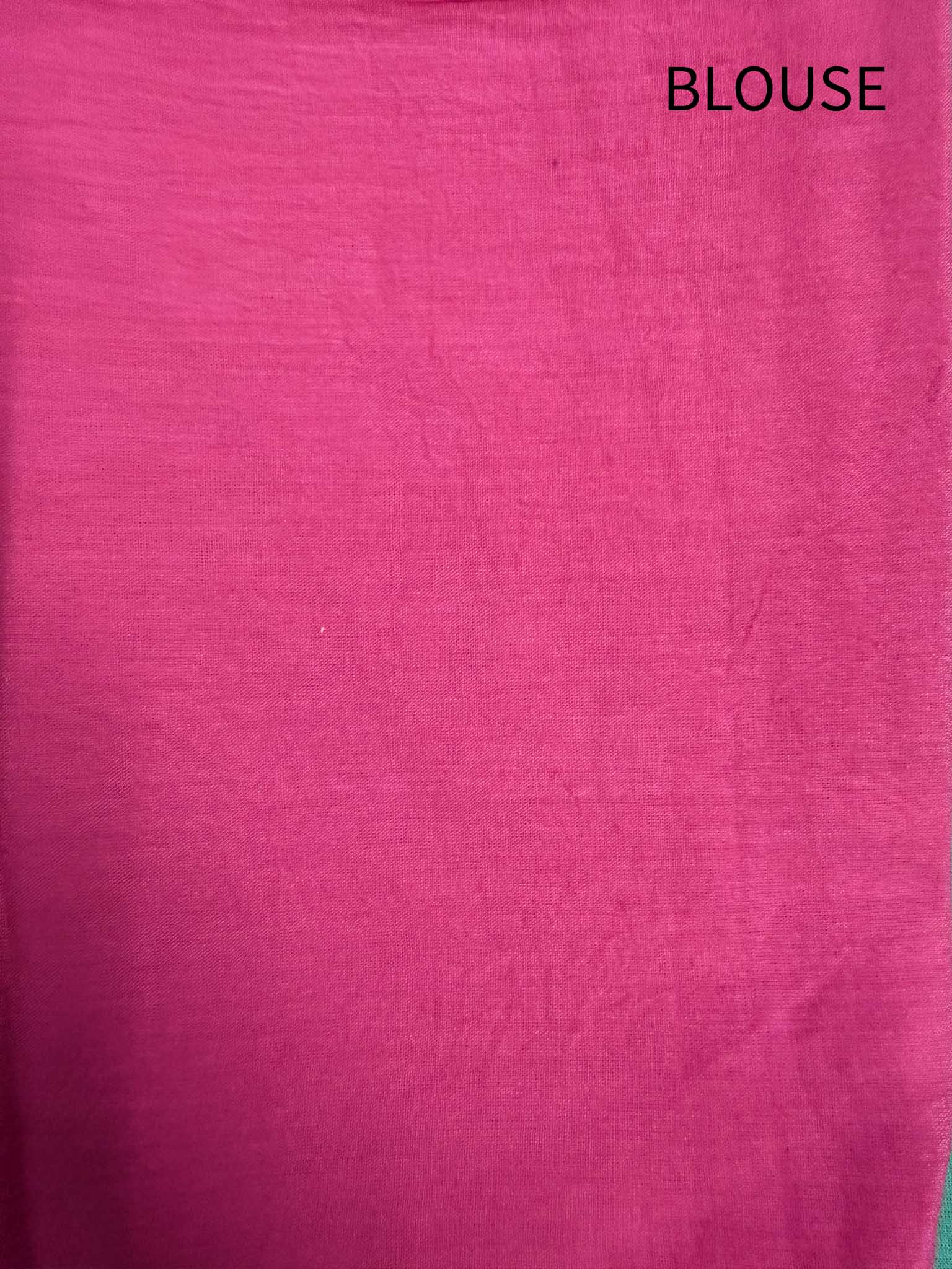 Waking up in Panjim - Sea Green Mulmul Cotton Saree with Tassels - Image 7