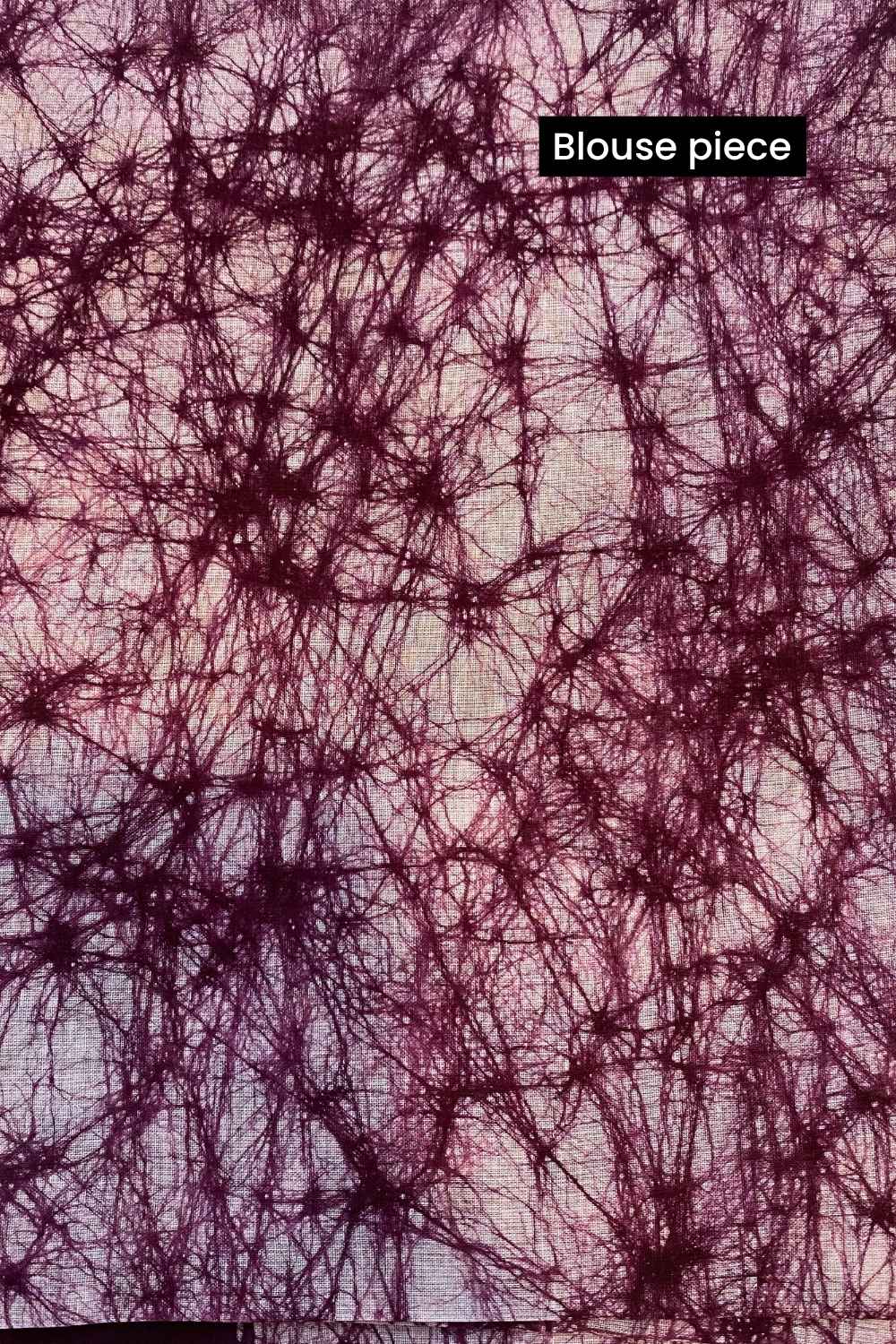 Wine Pop - Mauve Batik Pure Mulmul Cotton Saree - Image 8